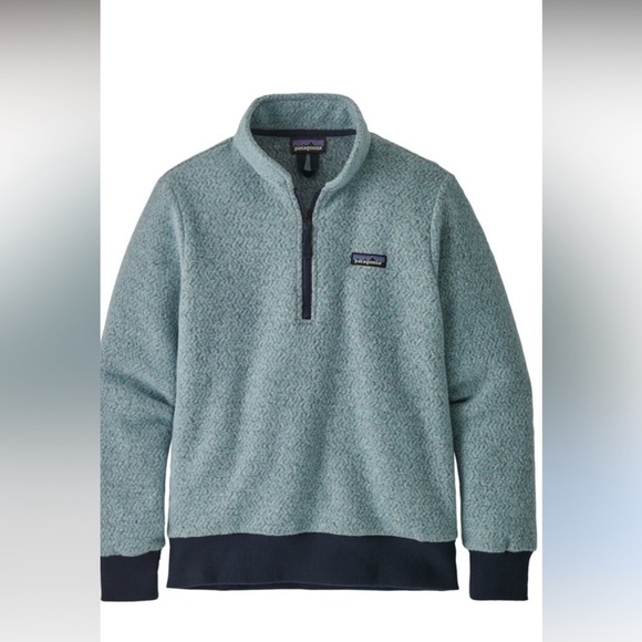 Patagonia Women’s Medium Blue Fleece Quarter Zip Sweater - Picture 1 of 6
